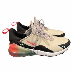 Size 10.5 Men’s Nike Air Max 270 Golf Atmosphere Grey Hot Punch Shoe Spikeless
